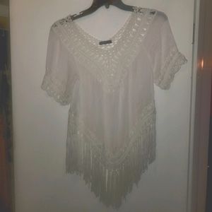 Boho style fringe top